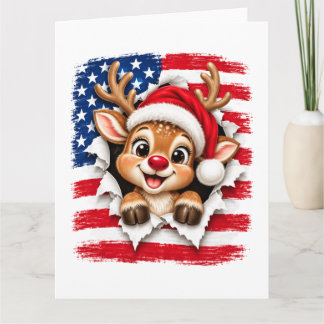 アメリカのクリスマスのトナカイ カード