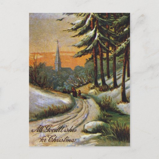 アメリカのクリスマスカード。 19世紀後半。 シーズンポストカード (正面)