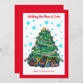 アメリカのクリスマスツリー ウクライナ シーズンカード (正面/裏面)