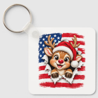 アメリカのクリスマストナカイ キーホルダー