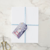 アメリカのクリスマス愛国的雪だるま ギフトタグ (より糸付き)