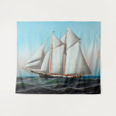 アメリカのクリッパー船飛んでいる雲 タペストリー (正面(横))