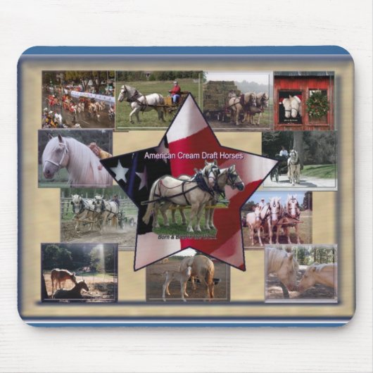 アメリカのクリーム色のコラージュ マウスパッド (正面)