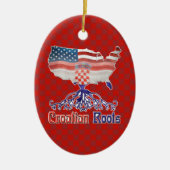 アメリカのクロアチアのルーツの装飾 セラミックオーナメント (正面)