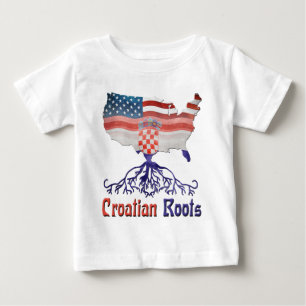 アメリカのクロアチアの根 ベビーTシャツ