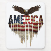 アメリカのグランジーフラッグと鷹 マウスパッド (正面)