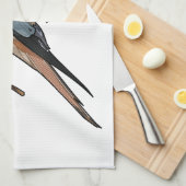 アメリカのケストレル鳥の漫画イラストレーション キッチンタオル (四つ折り)