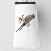 アメリカのケストレル鳥の漫画イラストレーション ゴルフヘッドカバー (回転90)