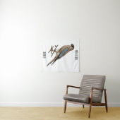 アメリカのケストレル鳥の漫画イラストレーション タペストリー (インサイチュ(横))