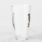 アメリカのケストレル鳥の漫画イラストレーション タンブラーグラス (左)