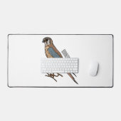 アメリカのケストレル鳥の漫画イラストレーション デスクマット (キーボード&マウス)
