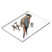 アメリカのケストレル鳥の漫画イラストレーション ノートブック (左側)