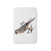 アメリカのケストレル鳥の漫画イラストレーション バスマット (正面縦)