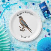 アメリカのケストレル鳥の漫画イラストレーション ペーパープレート (パーティー)