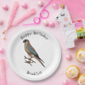 アメリカのケストレル鳥の漫画イラストレーション ペーパープレート (パーティー)