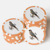 アメリカのケストレル鳥の漫画イラストレーション ポーカーチップ (積み重ね)