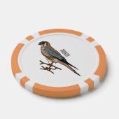 アメリカのケストレル鳥の漫画イラストレーション ポーカーチップ (シングル)