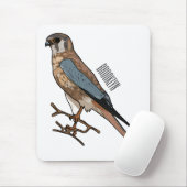 アメリカのケストレル鳥の漫画イラストレーション マウスパッド (マウス)