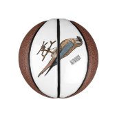 アメリカのケストレル鳥の漫画イラストレーション ミニバスケットボール (縦)