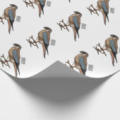 アメリカのケストレル鳥の漫画イラストレーション ラッピングペーパー (角)