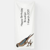 アメリカのケストレル鳥の漫画イラストレーション 横断幕 (縦)