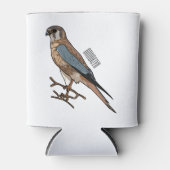 アメリカのケストレル鳥の漫画イラストレーション 缶クーラー (正面)