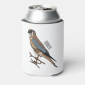 アメリカのケストレル鳥の漫画イラストレーション 缶クーラー (缶裏面)