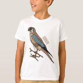 アメリカのケストレル鳥の漫画イラストレーション Tシャツ (正面)