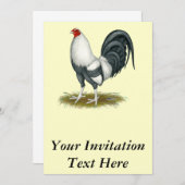アメリカのゲームの銀の青の闘鶏 招待状 (正面/裏面)