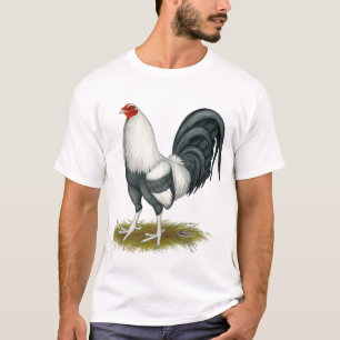 アメリカのゲームの銀の青の闘鶏 Tシャツ