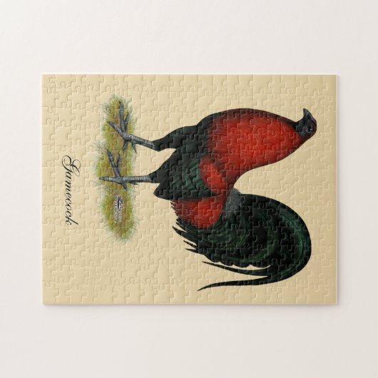 アメリカのゲームのBBの黒の赤のオンドリ ジグソーパズル (横)