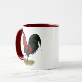 アメリカのゲームのBBの黒の赤のオンドリ マグカップ (正面左)