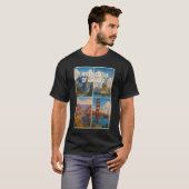 アメリカのコラージュイラスト 旅行アート Tシャツ (正面フル)