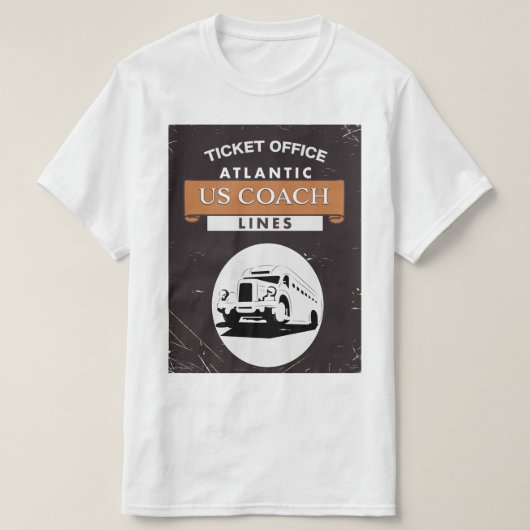 アメリカのコーチ旅行ポスター Tシャツ (デザイン正面)