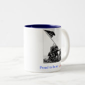 アメリカのコーヒー・マグがあること誇りを持ったな硫黄島 ツートーンマグカップ (正面右)