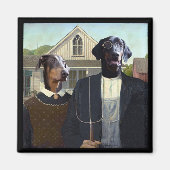 アメリカのゴシックおもしろいドバーマン犬マグネット マグネット (正面)