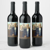 アメリカのゴシックファインアート油彩画 ワインラベル (ボトル)