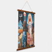 アメリカのゴシック様式の再考：お洒落抽象芸術・アート 吊り下げ型タペストリー (傾斜あり)