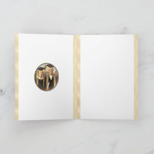 アメリカのゴシック様式の卒業式カメオオン金ゴールドシーン カード (内部)