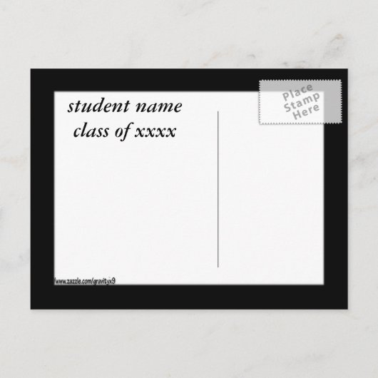 アメリカのゴシック様式の卒業 案内ポストカード (裏面)