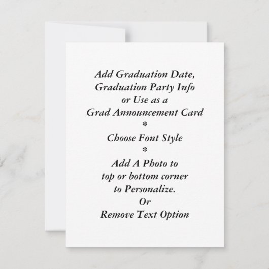 アメリカのゴシック様式の卒業 案内状 (裏面)