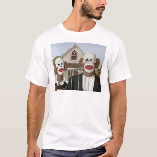 アメリカのゴシック様式の靴下ザル Tシャツ (正面)
