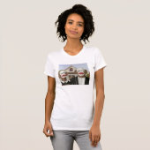 アメリカのゴシック様式の靴下モンキーカップル Tシャツ (正面フル)