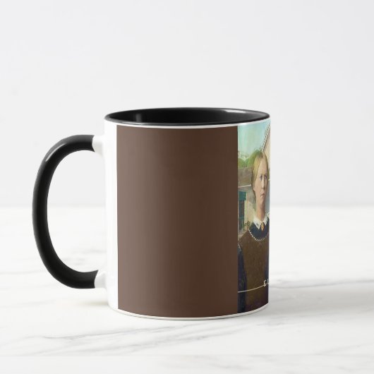 アメリカのゴシック様式ファインアートの油絵 マグカップ (左)