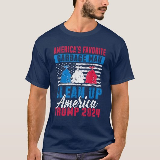 アメリカのゴミお気に入りの屋がアメリカを片付ける Tシャツ (正面)