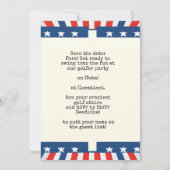 アメリカのゴルファーのためのゴルフ4th 7月の独立記念日 セーブザデート (裏面)