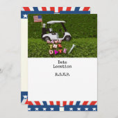 アメリカのゴルファーのためのゴルフ4th 7月の独立記念日 セーブザデート (正面/裏面)