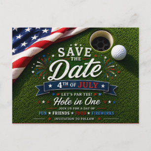 アメリカのゴルファーのための7月4日独立記念日のゴルフ ポストカード