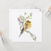 アメリカのゴールドフィンチの鳥のベリーのカード カード (正面/裏面インサイチュ)