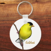 アメリカのゴールドフィンチバードキーチェーン(オス) キーホルダー (正面)